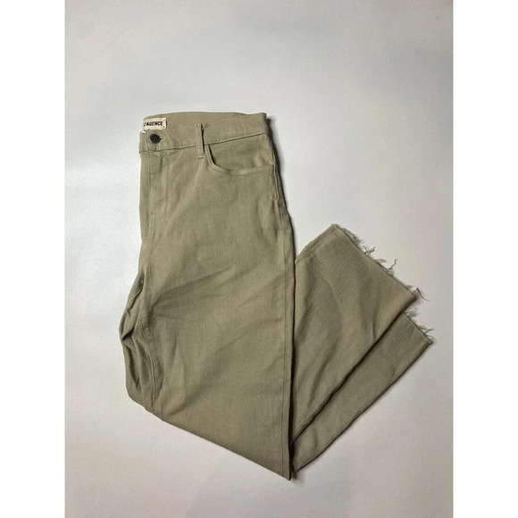 L'Agence Sada High Rise Ankle Cropped Slim Jean Limestone Tan Raw Hem size 30 - Picture 1 of 8